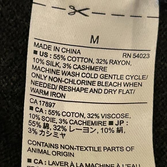 Banana Republic Grey V-Neck Sweater - Wool, Silk, Cashmere Blend - Men's Med - Picture 6 of 10